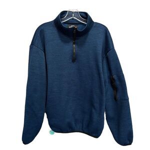 Jackson‎ Hole Vintage Outerwear Blue 1/4 Zip Long Sleeve Logo Pocket Size M